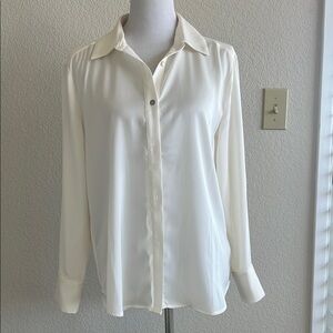 Rachel Zoe White Long Sleeve Button Down Shirt